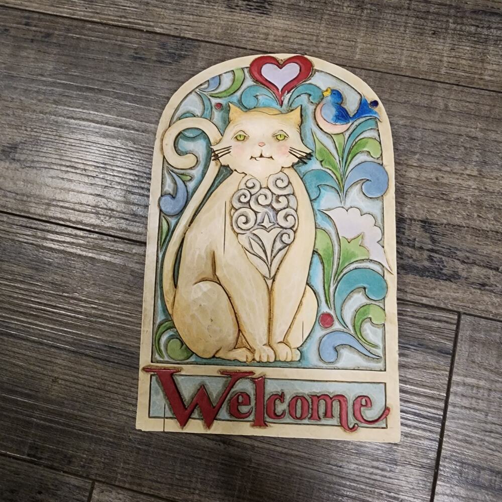 Jim Shore Heartwood Creek cat wall hanging V